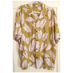 Lola Simply Sisters Men's Olive Floral Aloha Button Down Shirt XL Lightweight